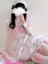 Đồ Nàng Hầu Maid Màu Hồng Viền Hồng
