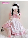 Đồ Nàng Hầu Maid Màu Hồng Viền Hồng