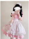 Đồ Nàng Hầu Maid Màu Hồng Viền Hồng