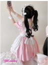 Đồ Nàng Hầu Maid Màu Hồng Viền Hồng