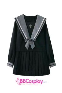 Nữ Sinh Đen Cổ Xám Huyền Bí Tay Ngắn