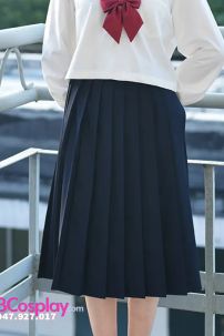 Chân Váy Xếp Ly Nữ Sinh 65Cm - Màu Xanh Đen