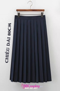 Chân Váy Xếp Ly Nữ Sinh 80Cm - Màu Xanh Đen