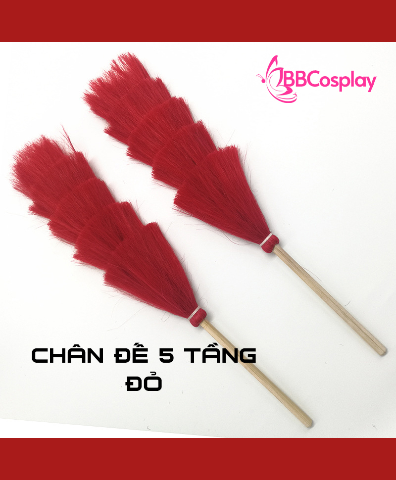 Chân Lông Chim Trĩ Mẫu 5 Tầng - Đỏ Vàng