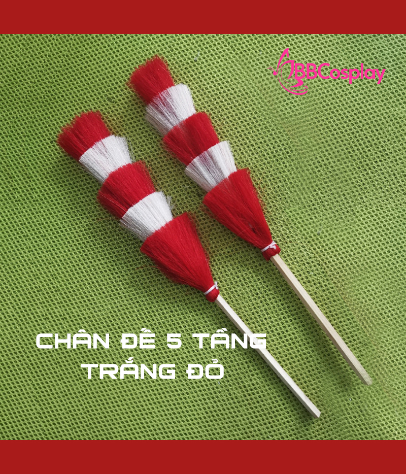 Chân Lông Chim Trĩ Mẫu 5 Tầng - Đỏ Vàng