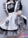 Đồ Nàng Hầu Maid Đen Trắng Viền Caro Đen