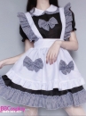 Đồ Nàng Hầu Maid Đen Trắng Viền Caro Đen