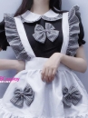 Đồ Nàng Hầu Maid Đen Trắng Viền Caro Đen