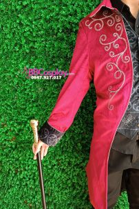 Gậy Quý Tộc Đầu Tròn Vàng Trắng Khắc Hoa Văn Đơn Giản