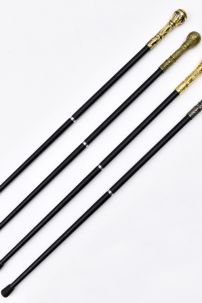 Gậy Quý Tộc Đầu Tròn Vàng Trắng Khắc Hoa Văn Đơn Giản