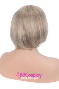 Tóc Giả Ngắn Vàng Khói Mái Thưa