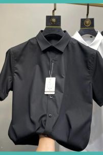 Áo Sơ Mi Nam Cơ Bản Tay Ngắn - Màu Đen