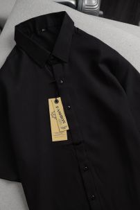 Áo Sơ Mi Nam Cơ Bản Tay Ngắn - Màu Đen