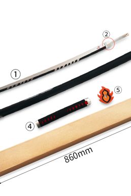 Kiếm Gỗ Nhật Luân Kiếm Kamado Tanjirou Thế Hệ 3 Làng Thợ Rèn Lưỡi Trắng Đen - Kimetsu No Yaiba