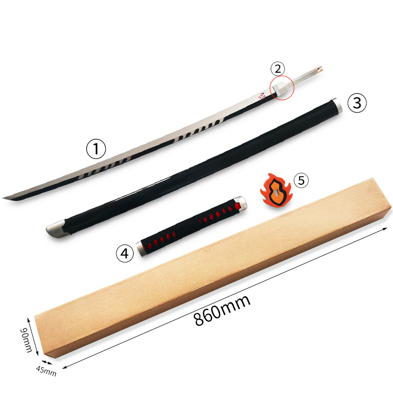 Kiếm Gỗ Nhật Luân Kiếm Kamado Tanjirou Thế Hệ 3 Làng Thợ Rèn Lưỡi Trắng Đen - Kimetsu No Yaiba