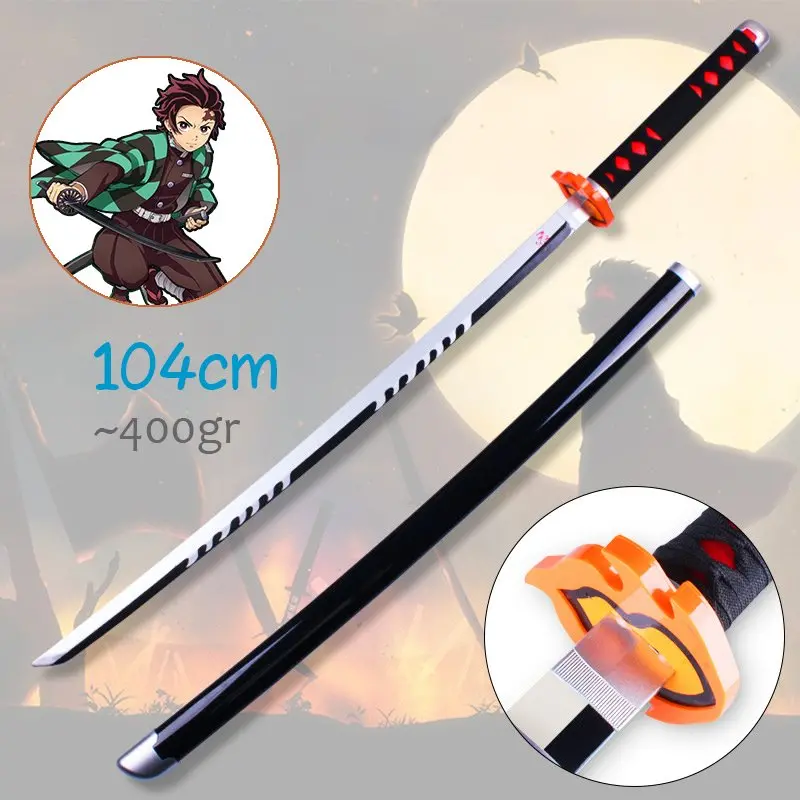 Kiếm Gỗ Nhật Luân Kiếm Kamado Tanjirou Thế Hệ 3 Làng Thợ Rèn Lưỡi Trắng Đen - Kimetsu No Yaiba