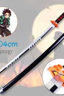 Kiếm Gỗ Nhật Luân Kiếm Kamado Tanjirou Thế Hệ 3 Làng Thợ Rèn Lưỡi Trắng Đen - Kimetsu No Yaiba