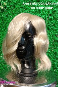 Tóc Giả Ngắn Vang Kim Ngắn Xoăn Nhẹ