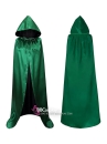 Áo Choàng 2 Lớp Vải Phi Bóng Có Nón - Xanh Lá Đen