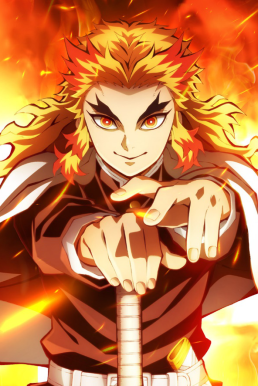 Kiếm Gỗ Luân Kiếm Viêm Trụ Rengoku - Kimetsu No Yaiba