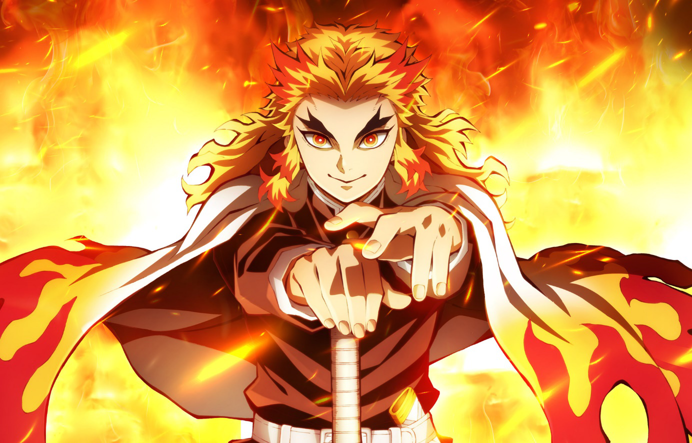 Kiếm Gỗ Luân Kiếm Viêm Trụ Rengoku - Kimetsu No Yaiba