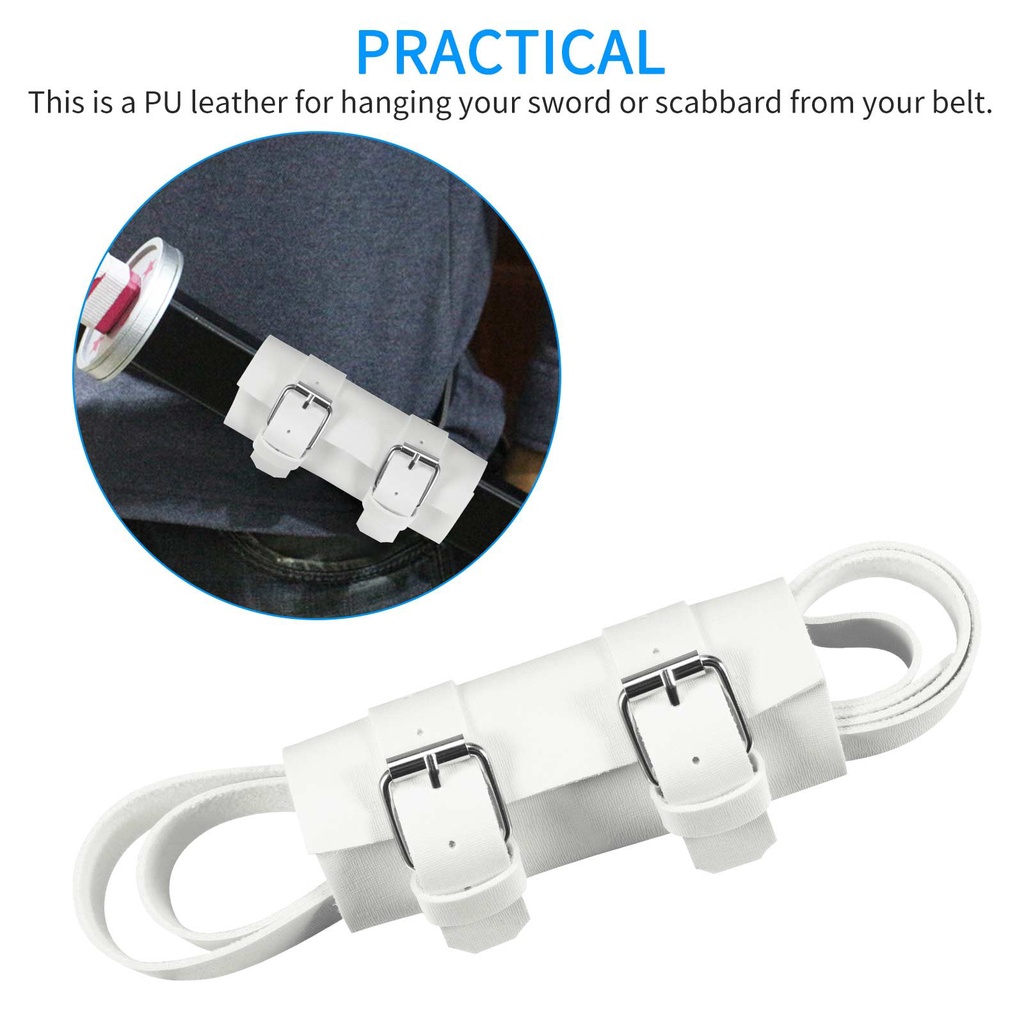 Thắt Lưng Đeo Kiếm - Đai Da Đeo Kiếm - Thắt Lưng Gắn Bao Kiếm Loại 1 Kiếm Cao Cấp Màu Trắng