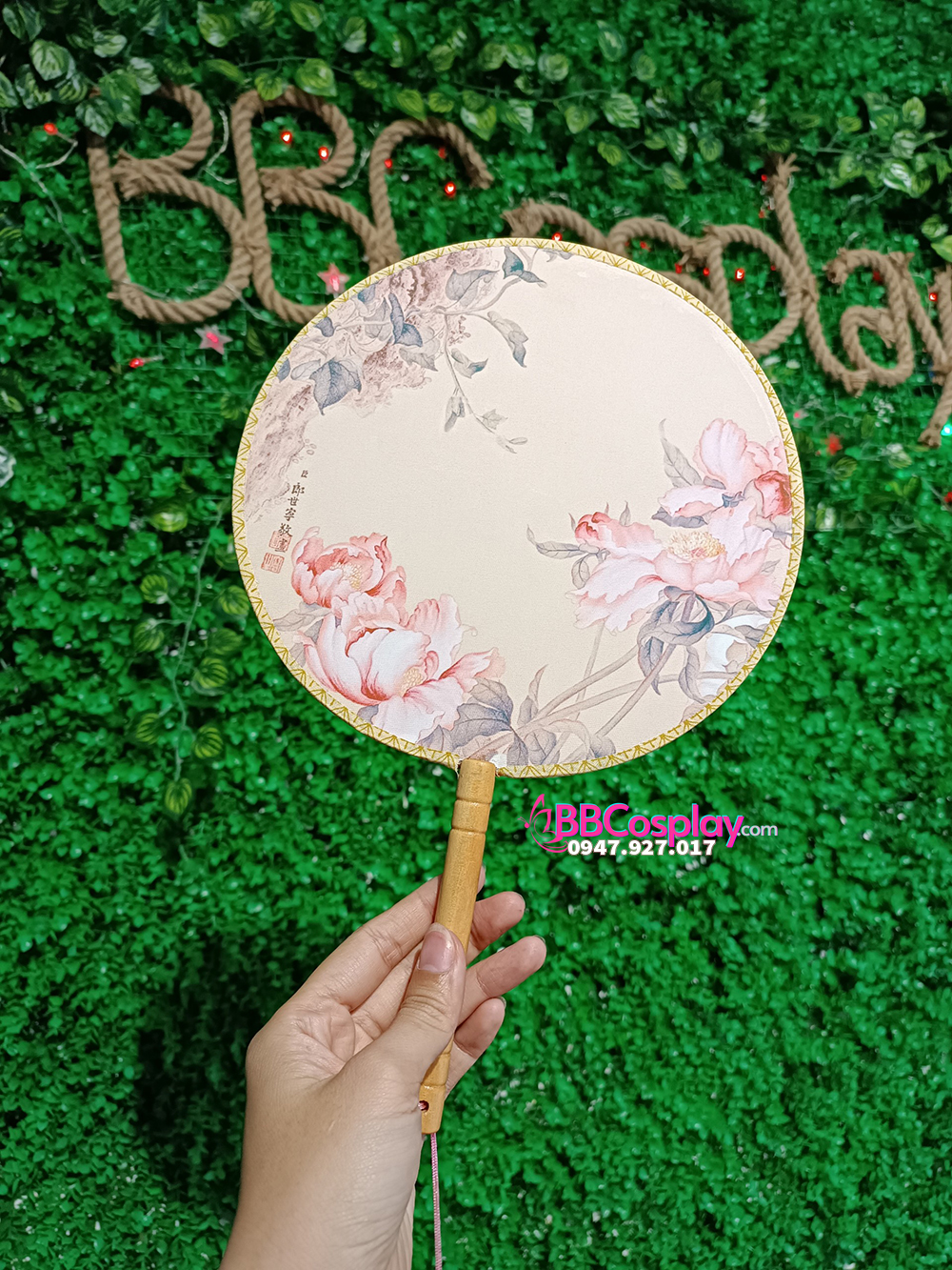 Quạt Tròn Hải Đường Kim Lâu