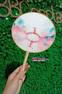 Quạt Tròn Hồng Sơn Khúc