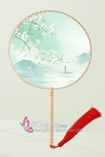 Quạt Tròn Hoa Táo Xanh Bên Hồ