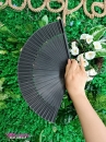 Quạt Gỗ Nhật Đen Hoa Đào Giá Rẻ