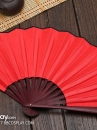 Quạt Xếp Trơn Cán Gỗ Mẫu Đỏ