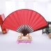 Quạt Xếp Trơn Cán Gỗ Mẫu Đỏ