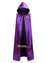 Áo Choàng 2 Lớp Vải Phi Bóng Có Nón - Tím Đen