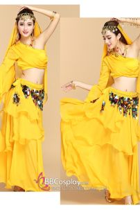 Đồ Múa Bụng Belly Dance Vai Chéo Màu Vàng