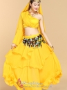 Trang Phục Múa Bụng Belly Dance Vai Chéo Màu Vàng