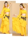 Trang Phục Múa Bụng Belly Dance Vai Chéo Màu Vàng