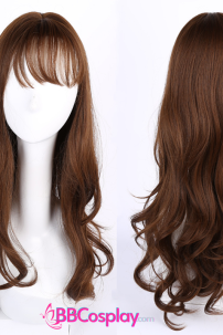 Tóc Dài Mái Ngang Màu Nâu Hạt Dẻ