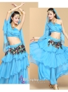 Trang Phục Múa Bụng Belly Dance Vai Chéo Màu Xanh Dương Nhạt