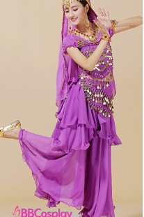 Trang Phục Ấn Độ Màu Tím Tay Ngắn