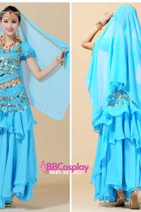 Đồ Ấn Độ Màu Xanh Nhạt Tay Ngắn