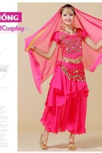 Trang Phục Ấn Độ Màu Hồng Tay Ngắn