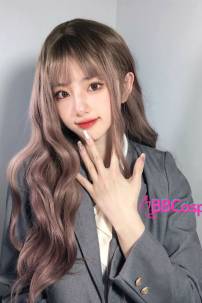 Tóc Xoăn Dài Mái Ngang Màu Tím Khói