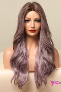 Tóc Xoăn Dài 2 Mái Màu Tím Khói