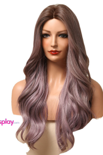 Tóc Xoăn Dài 2 Mái Màu Tím Khói