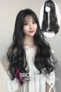 Tóc Xoăn Dài Màu Đen Tự Nhiên