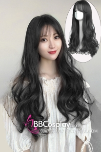 Tóc Xoăn Dài Màu Đen Tự Nhiên