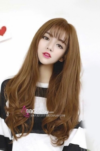 Tóc Xoăn Dài Màu Nâu Hạt Dẻ