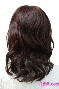 Tóc Xoăn Ngắn Ngang Vai Màu Nâu Đen