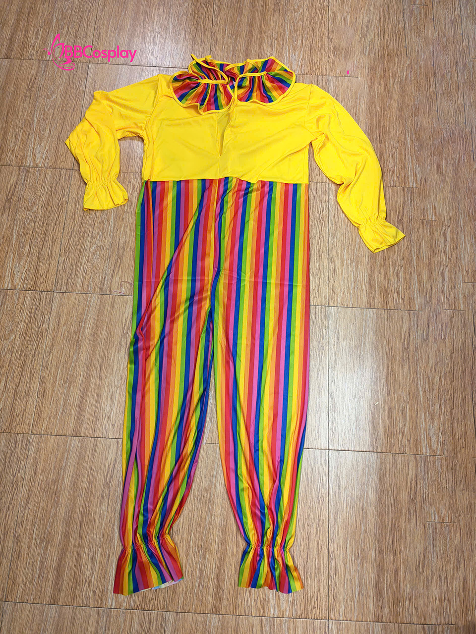 Trang Phục Chú Hề Nam Áo Vàng Quần Sọc 7 Màu