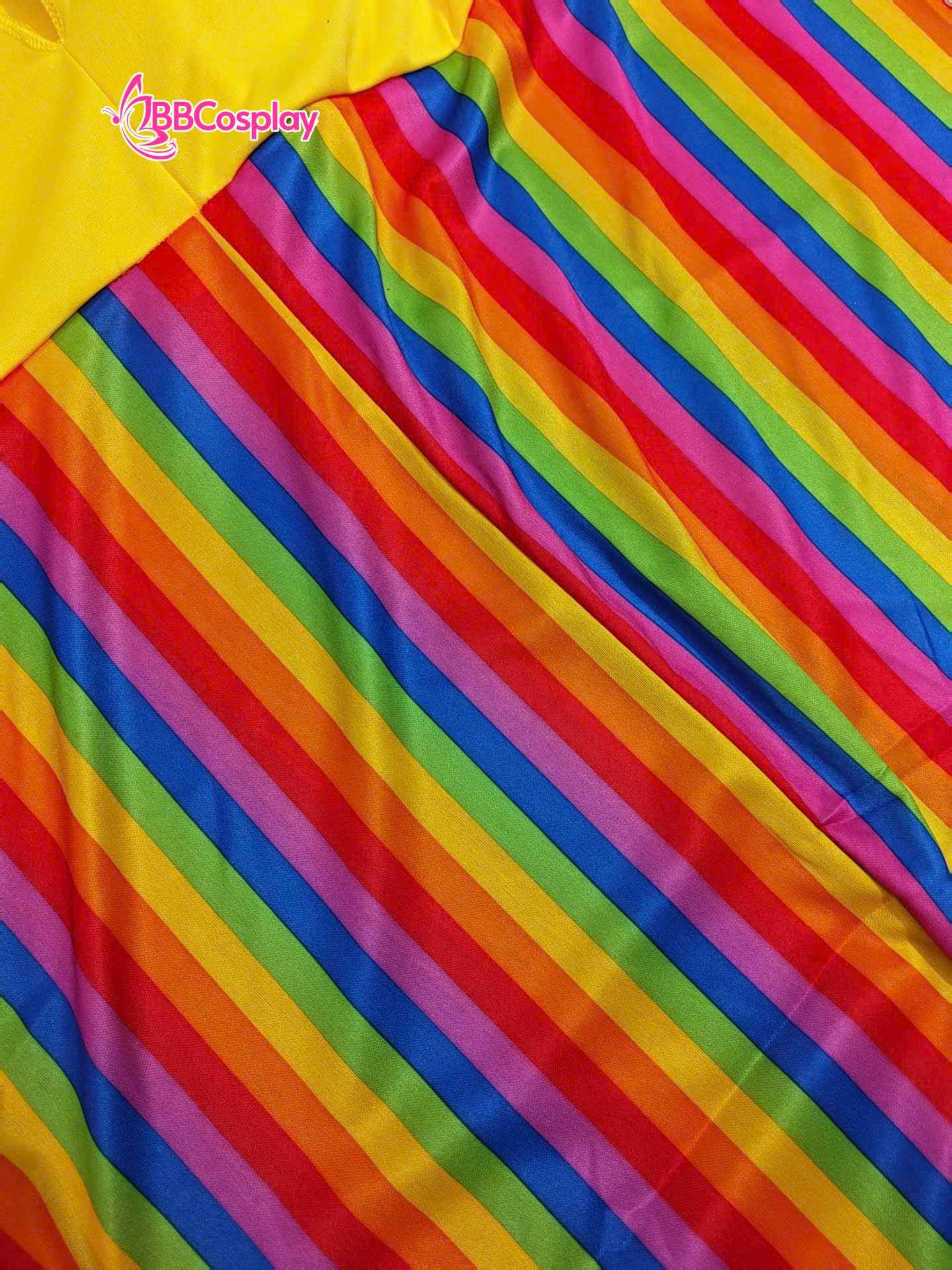 Trang Phục Chú Hề Nam Áo Vàng Quần Sọc 7 Màu